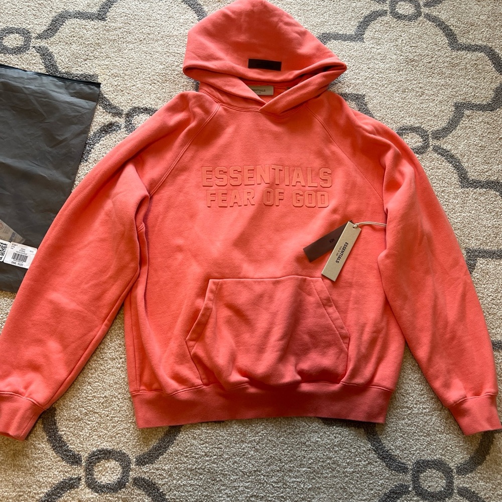 Essentials Men's Hoodie in Coral